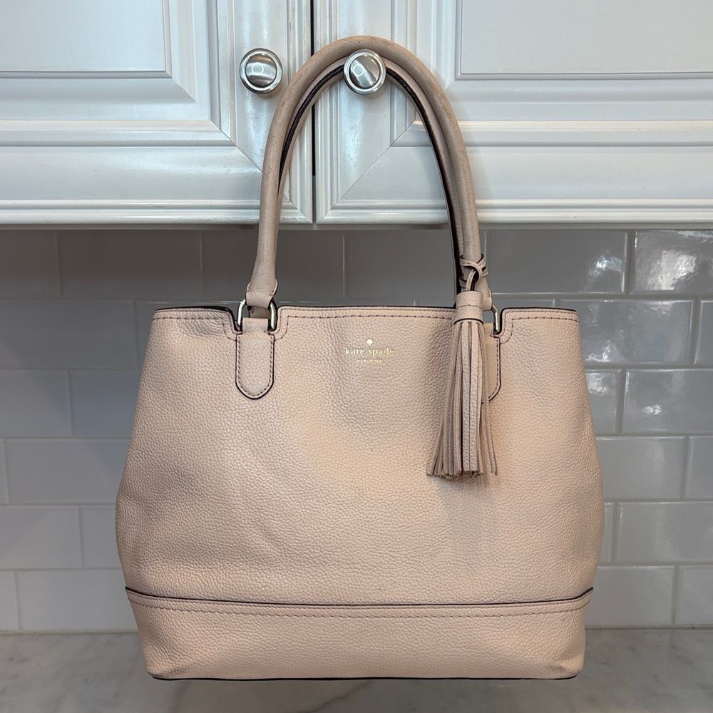 Kate Spade Bag Purse Handbag Leather Pocketbook Tassel Large Tote Shoulder Bag
